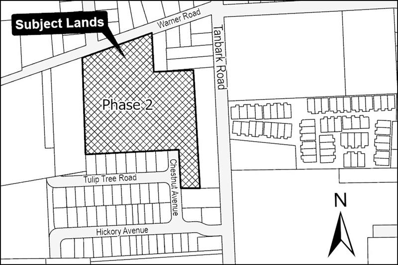 A map showing the subject lands.
