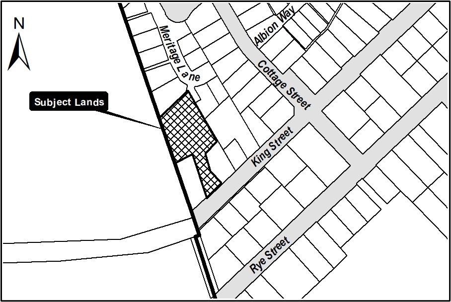 A map showing the subject lands.
