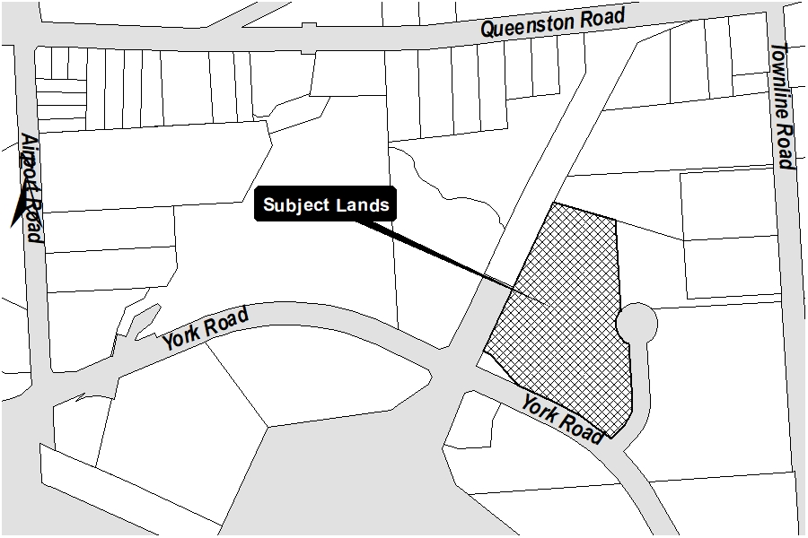 A map showing subject lands.