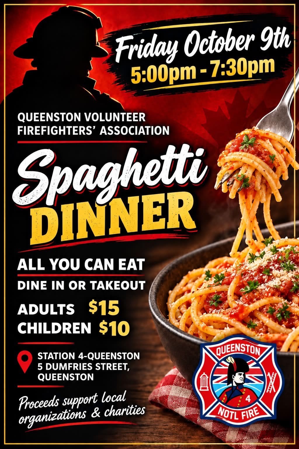 Spaghetti Dinner Poster with Event Details
