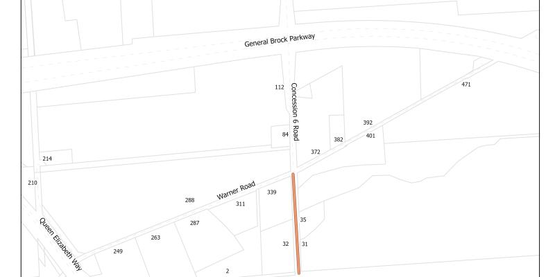 A map of construction area for Concession 6