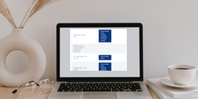 Laptop showing application webpage