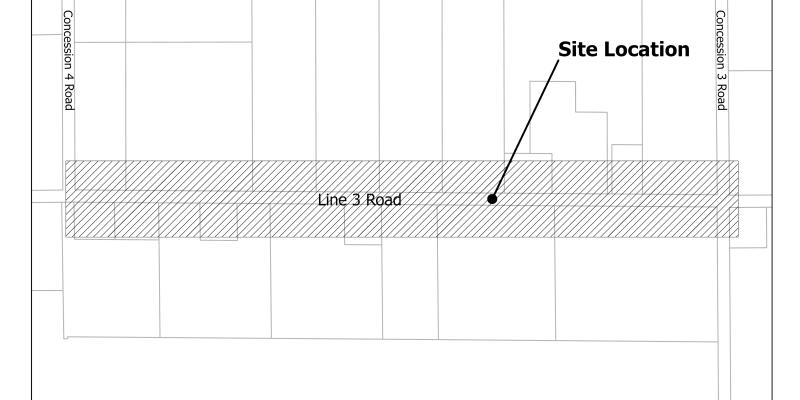 A map showing the location of the proposed road reconstruction.