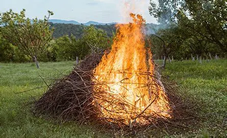 Agricultural burn pile