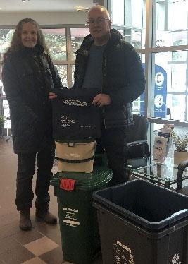 A new Niagara-on-the-Lake couple picking up their New Resident Welcome Package at the Town Hall Administration Building