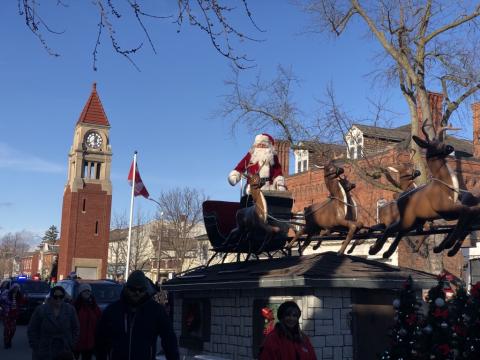Image of Santa at the 2022 Santa Claus Parade in Old Town of Niagara-on-the-Lake. 