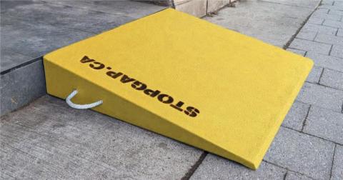 StopGap Ramp being used at a storefront.