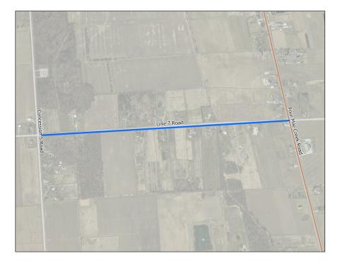 A map showing the location of the proposed watermain.