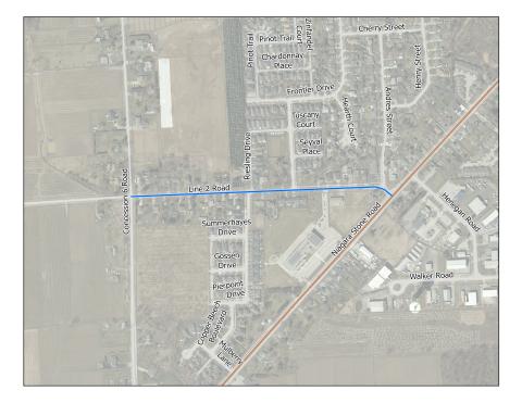 A map showing the location of the proposed road reconstruction.