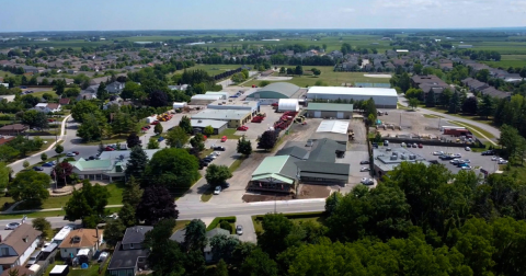 Aerial view of Town Operations Buildings