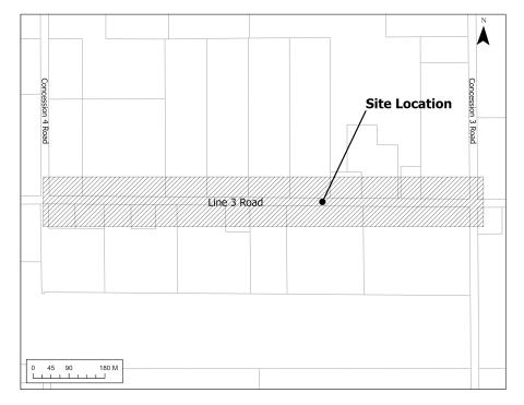 A map showing the location of the proposed road reconstruction.