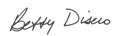 Lord Mayor Betty Disero signature. 